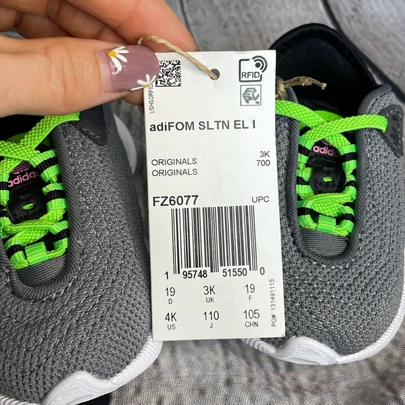 NWT Adidas Adifom SLTN EL I Grey Three Toddler Boy Shoes - Size 4K - Picture 7 of 17